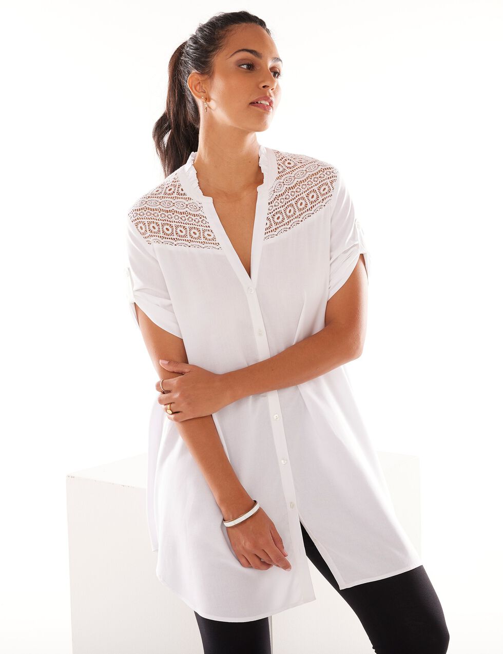 Tunique Courte Femme Old Navy – Verte, Coupe Ample, Manches 3/4, Col V – Taille S, Neuf