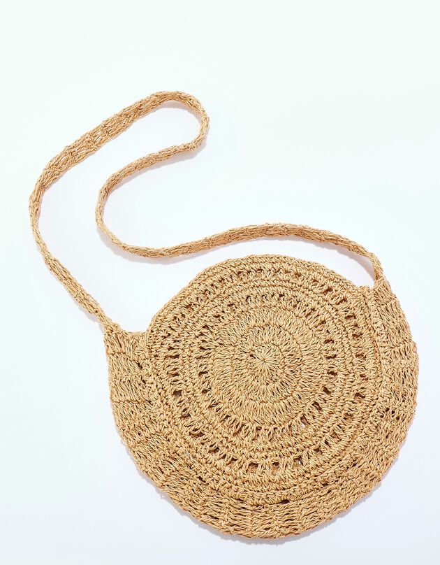 Sac rond forme "soleil" en jute tressée (naturel)