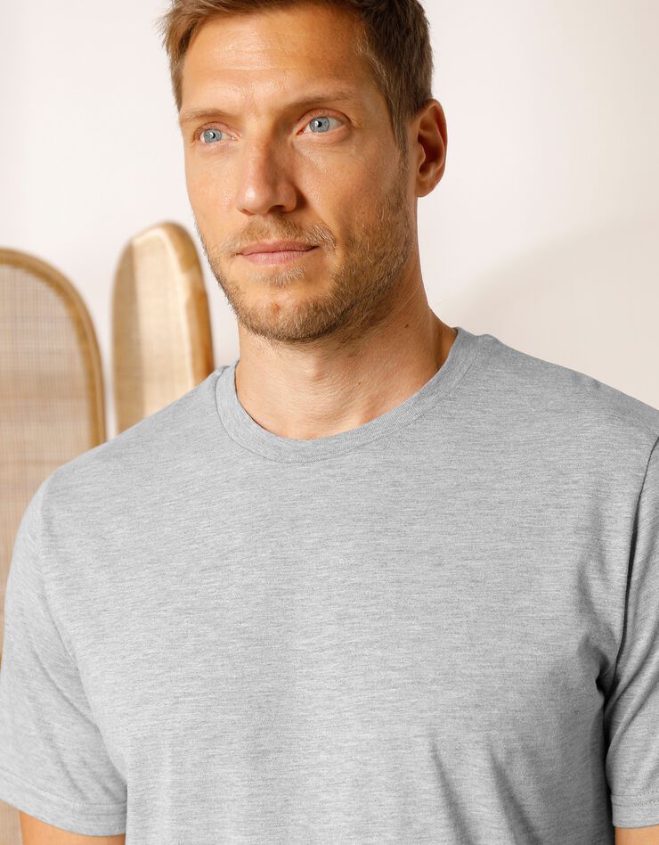 Tee-shirt col rond manches courtes - lot de 3 (3 écru chiné / gris / bleuet) Tee-shirt col rond manches courtes - lot de 3 (3 écru chiné / gris / bleuet)