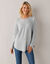 Pull évasé, maille anglaise toucher doux (gris chiné)