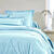 Linge de lit uni - coton bio** (bleu grisé)