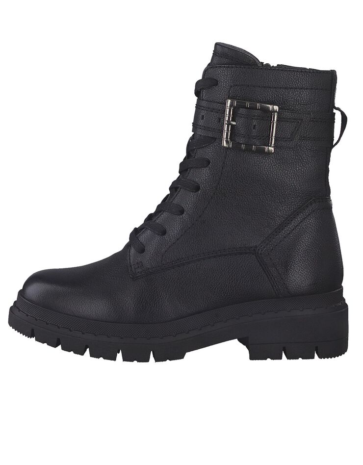 Boots mi-hautes cuir - largeur confort (noir)