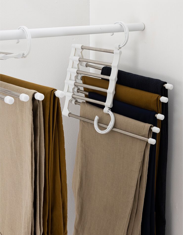 Cintre gain de place spécial pantalons (blanc)