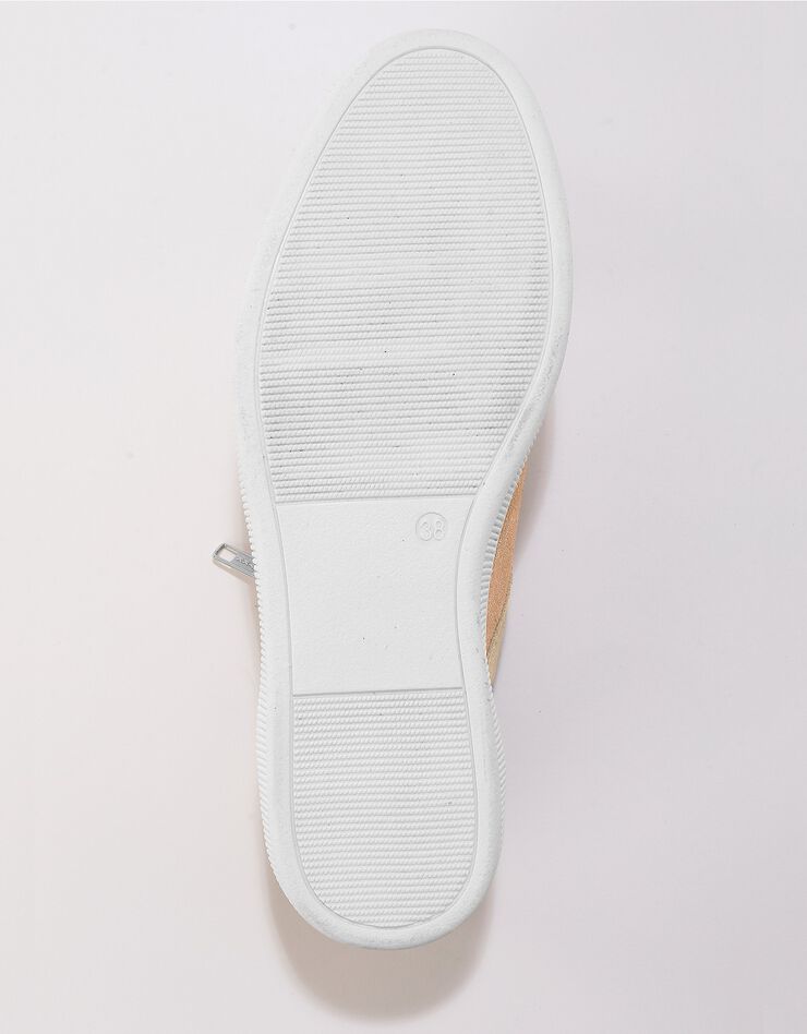 Baskets zippées en cuir souple irisé (beige irisé) Baskets zippées en cuir souple irisé (beige irisé)