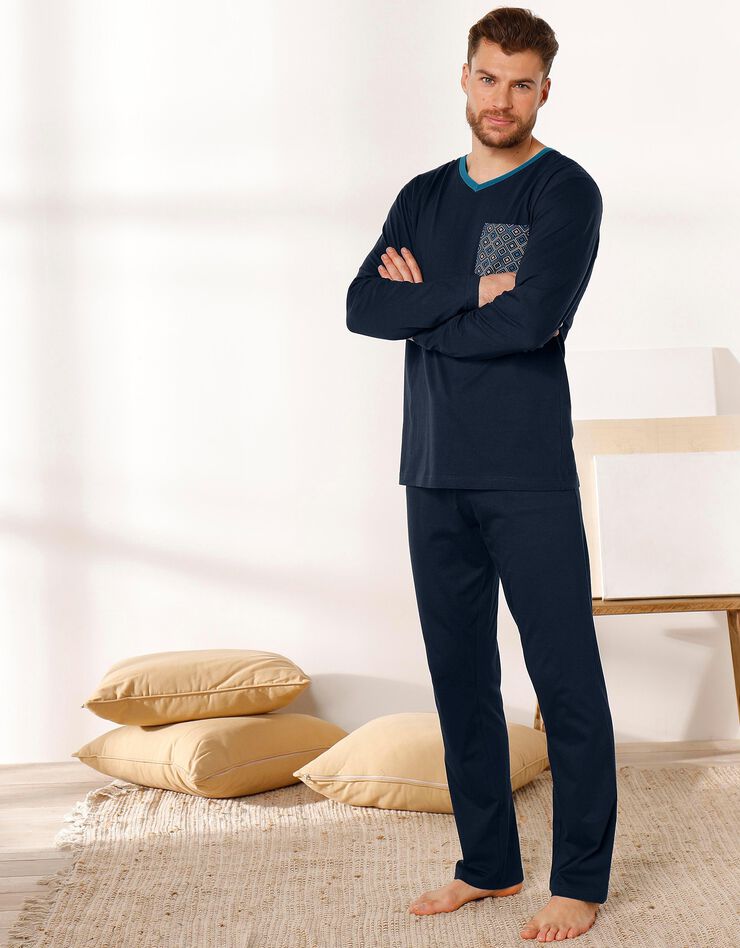 Tee-shirt pyjama marine manches longues (marine) Tee-shirt pyjama marine manches longues (marine)