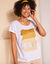 T-shirt boite imprimé "arty", maille jersey (safran)