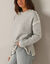 Pull bicolore en maille moelleuse  (gris chin&eacute;)