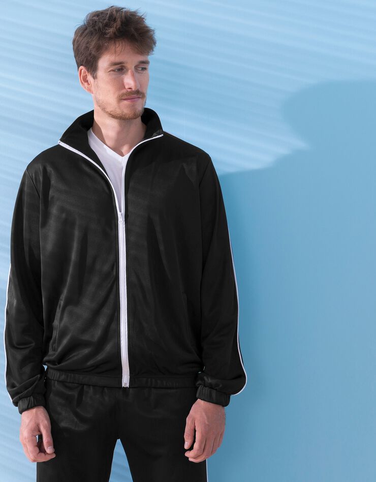 Veste sport microfibre zippée (noir) Veste sport microfibre zippée (noir)