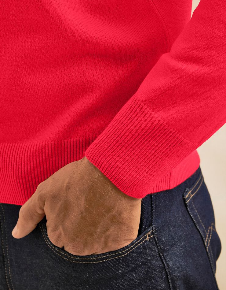 Pull uni col V (corail) Pull uni col V (corail)