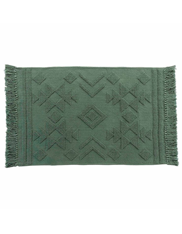Tapis jacquard à franges kaki (kaki)