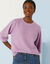 Pull manches coude, maille anglaise toucher doux (parme)