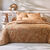 Linge de lit Céline en coton imprimé floral (caramel)