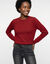 Pull col rond, laine d'agneau (bordeaux)