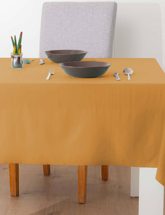Nappe unie toucher peau de p&ecirc;che (curry)