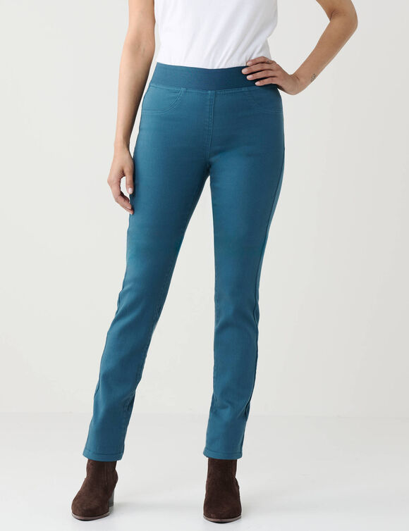 Jegging grande stature - taille &eacute;lastiqu&eacute;e ultra confort (bleu canard)