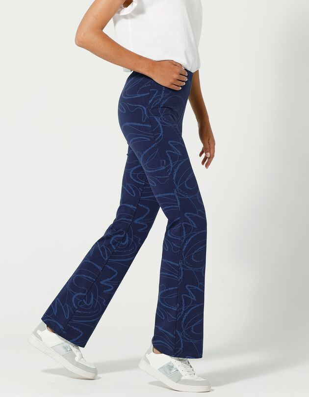 Legging trompette maille jersey imprimé (marine)