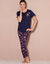 Tee-shirt pyjama manches courtes (marine)