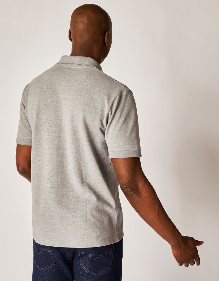 Polo uni maille piquée manches courtes (gris clair) Polo uni maille piquée manches courtes (gris clair)
