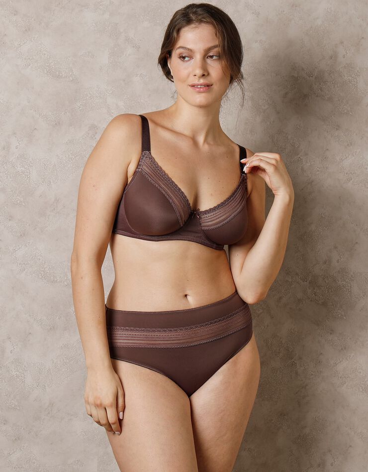 Soutien-gorge invisible forme corbeille bonnets moulés Albury - avec armatures (marron glacé)