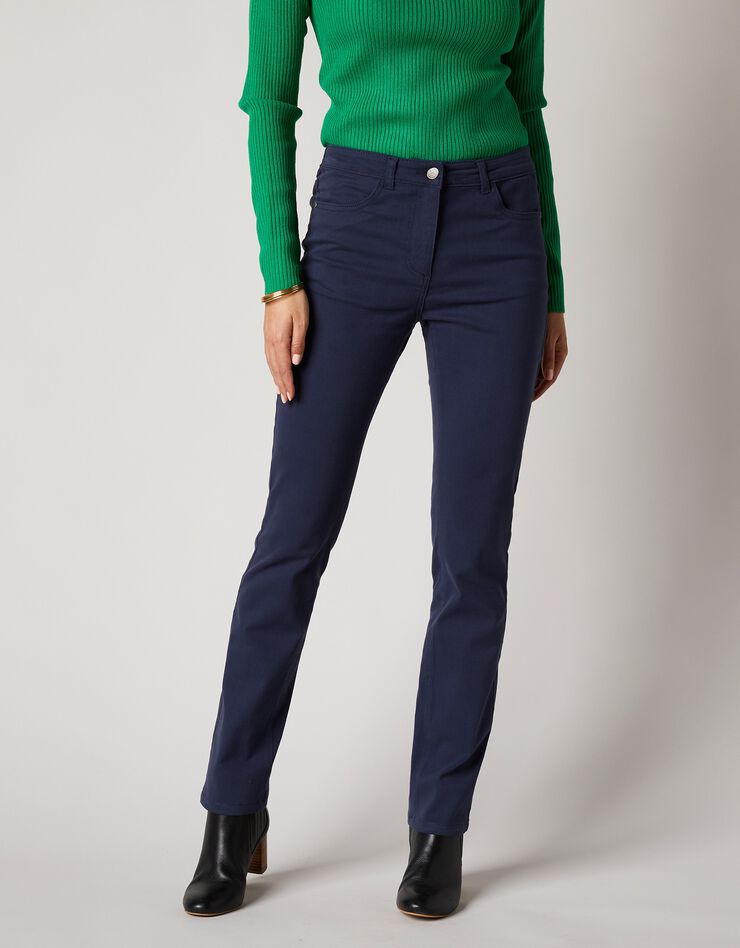 Pantalon droit, twill stretch (marine) Pantalon droit, twill stretch (marine)