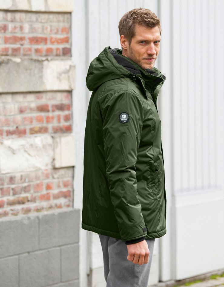 Parka imperméable doublée polaire à capuche (kaki) Parka imperméable doublée polaire à capuche (kaki)