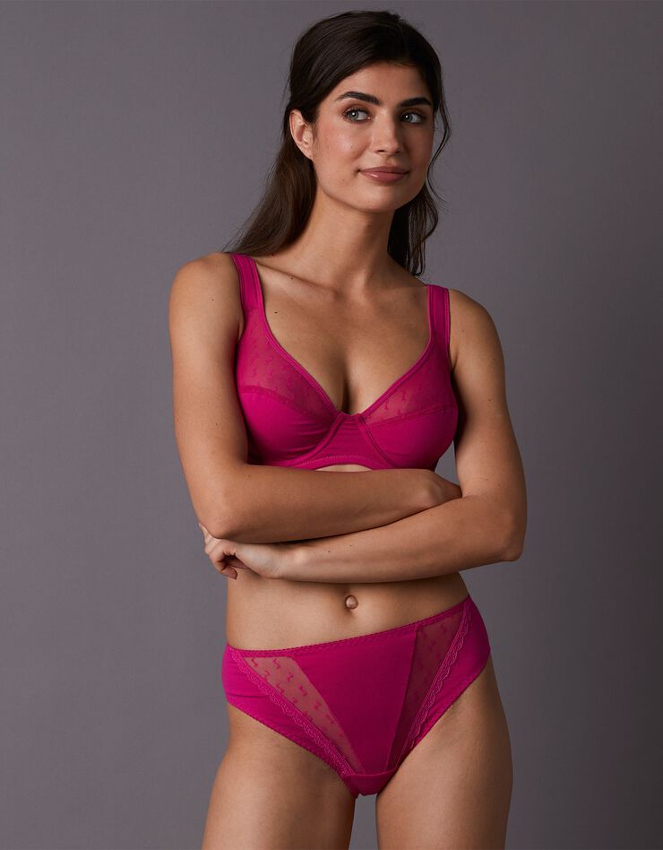 Soutien-gorge dentelle unie Casma - avec armatures (cerise) Soutien-gorge dentelle unie Casma - avec armatures (cerise)