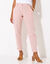 Pantalon coupe mom coton-lin uni (rose grisé)