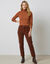 Sous-pull col roul&eacute; coton stretch uni (noisette)