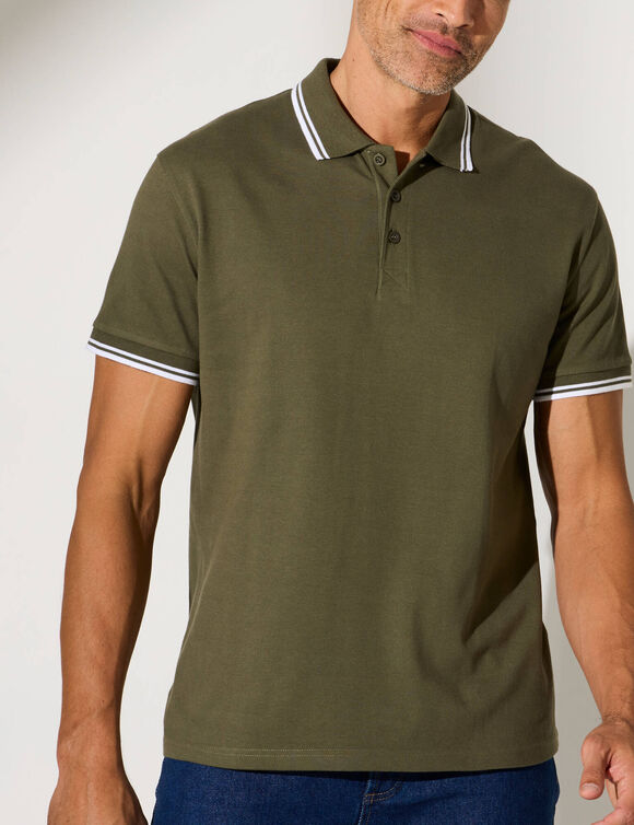 Polo uni maille piqu&eacute;e manches courtes (tilleul)