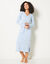 Chemise de nuit longue manches longues imprimé fleuri (bleu)