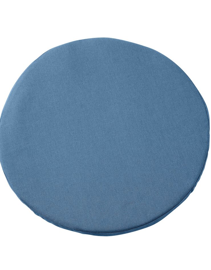 Galette de chaise unie ronde coton - lot de 2 (bleu prusse)