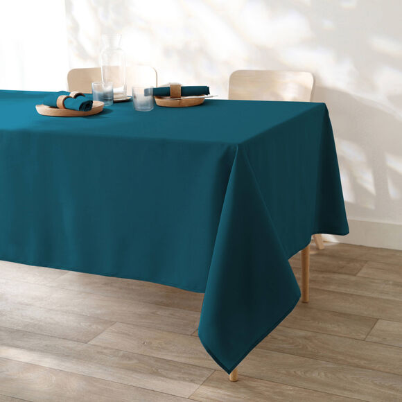 Nappe unie entretien facile (bleu canard)