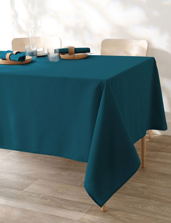 Nappe unie entretien facile (bleu canard)