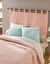 Tête de lit unie coton style boutis Cassandre (rose thé)