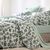 Linge de lit Petunia en flanelle imprimée (vert amande)