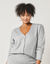 Gilet à boutons officier, volume loose (gris chiné)
