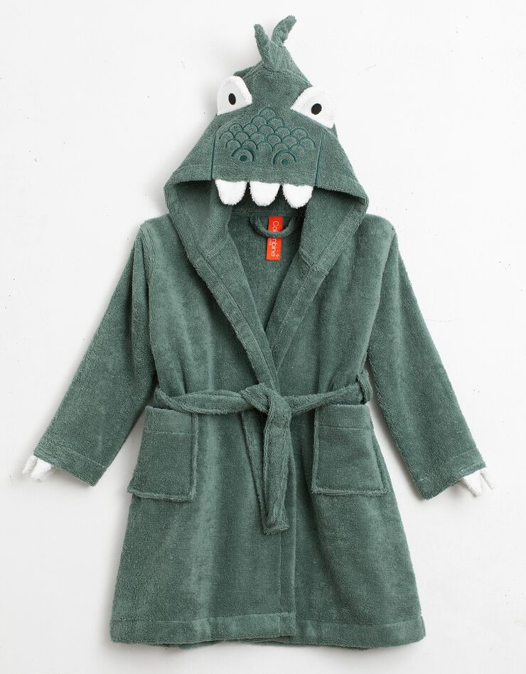 Peignoir de bain déguisement enfant dinosaure éponge coton - 340g/m² (eucalyptus) Peignoir de bain déguisement enfant dinosaure éponge coton - 340g/m² (eucalyptus)