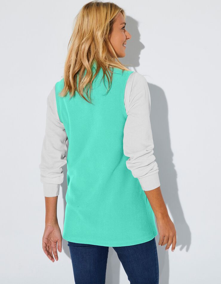 Veste polaire zippée sans manches (vert d'eau) Veste polaire zippée sans manches (vert d'eau)