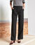 Pantalon large, imprimé rayé (noir)