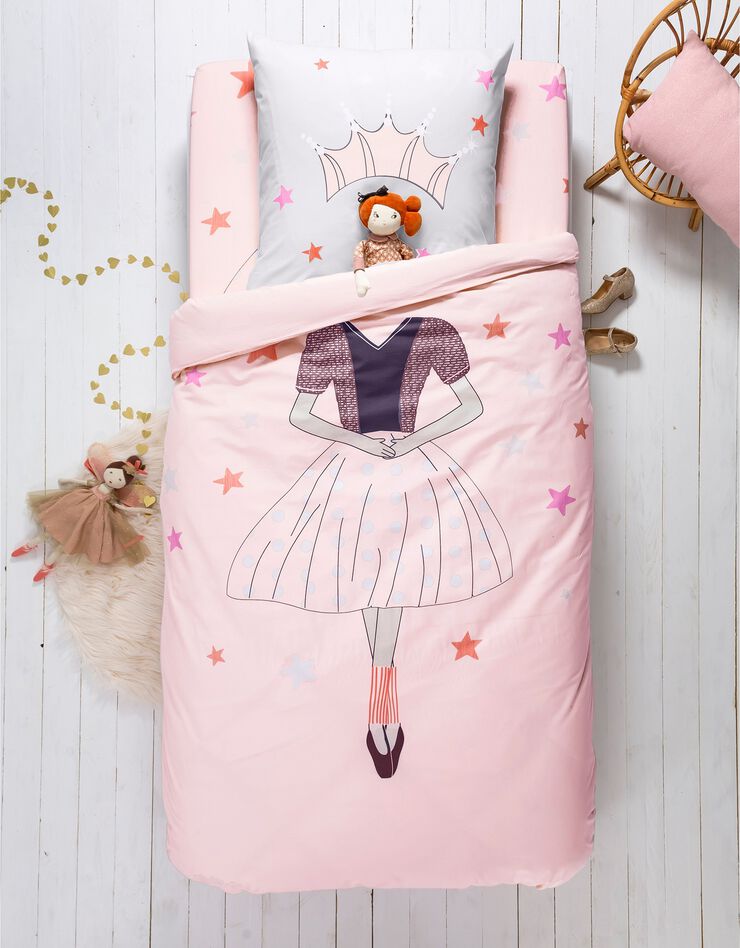 Linge de lit enfant déguisement Princesse en coton  (rose poudré)