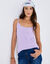 Débardeur fines bretelles uni, coton bio** (mauve)