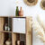 Cube de rangement pliable, tissu bouclette (blanc)