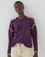 Pull bicolore en maille moelleuse  (prune)