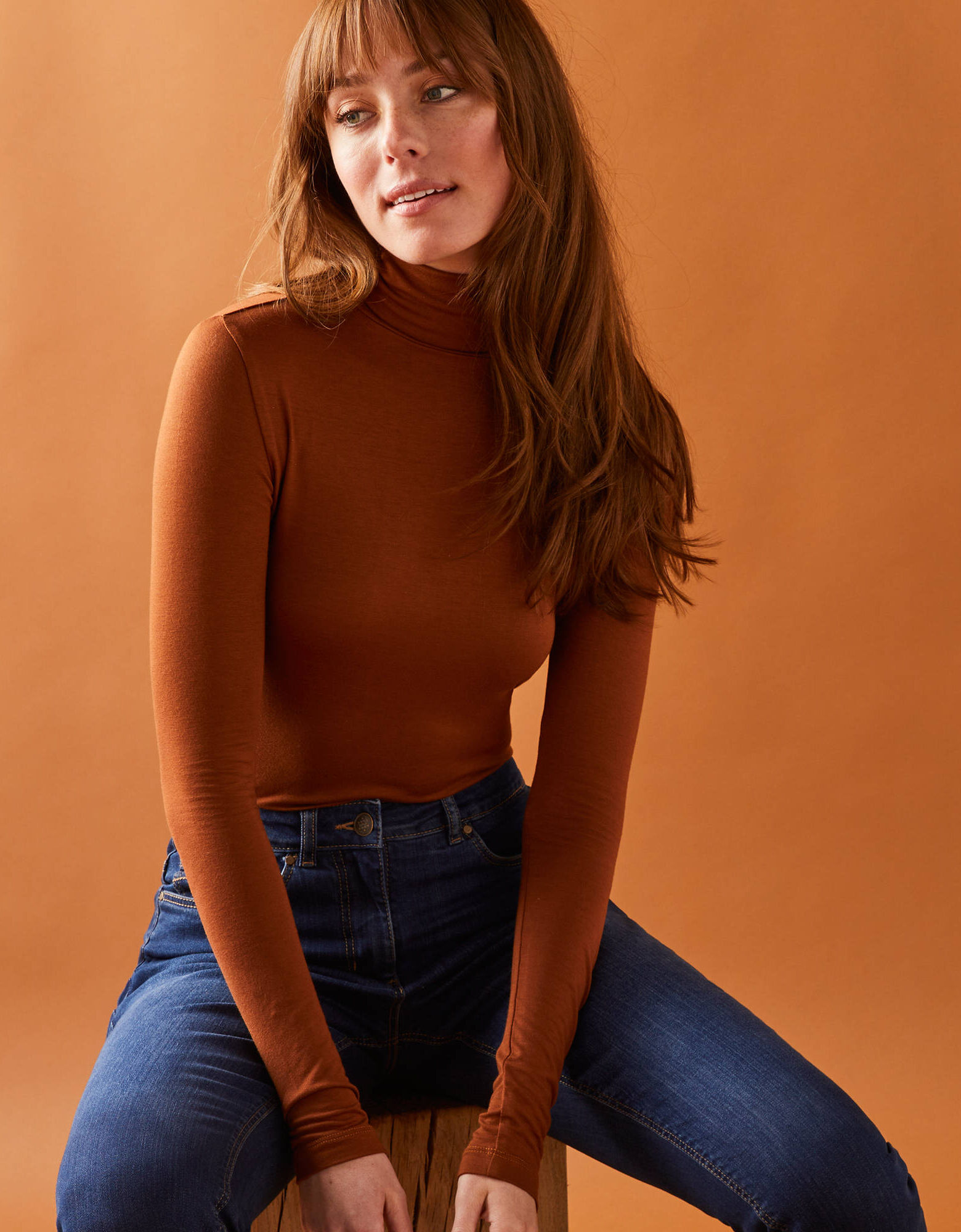 SERSARY Demi Col Roulé Femme à Manches Longues - T-Shirt à Col Roulé Doux - Pull Col Roulé Basique Top - Col Montant Hauts LonguesHaut Tricoté,Blanc.,S