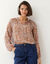 Blouse en voile imprim&eacute; tachiste (rose blush)