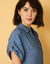 Robe-chemisier longue en jean, manches courtes (stone)