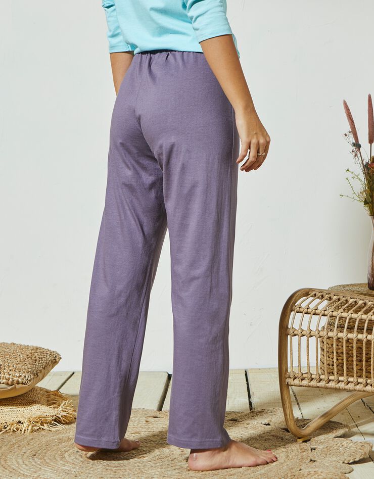 Pantalon pyjama imprimé placé papillons - coton (anthracite)