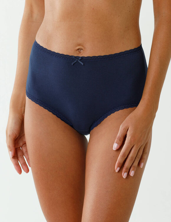 Culotte coton stretch forme maxi - lot de 3 (caramel + chocolat + marine)