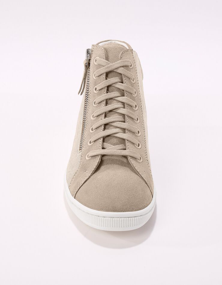 Baskets montantes en croûte de cuir - beige irisé (beige irisé)