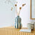 Vase gr&egrave;s ray&eacute; bleu blanc  (blanc / bleu)